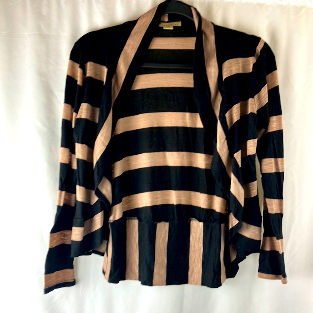 Black and brown stripe cardigan top size small